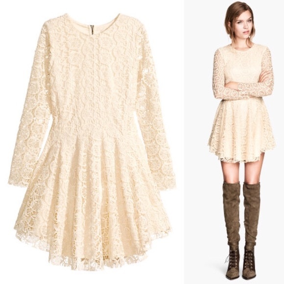 H&M Long Sleeve Lace Circle Dress - Size 2 - Picture 1 of 1